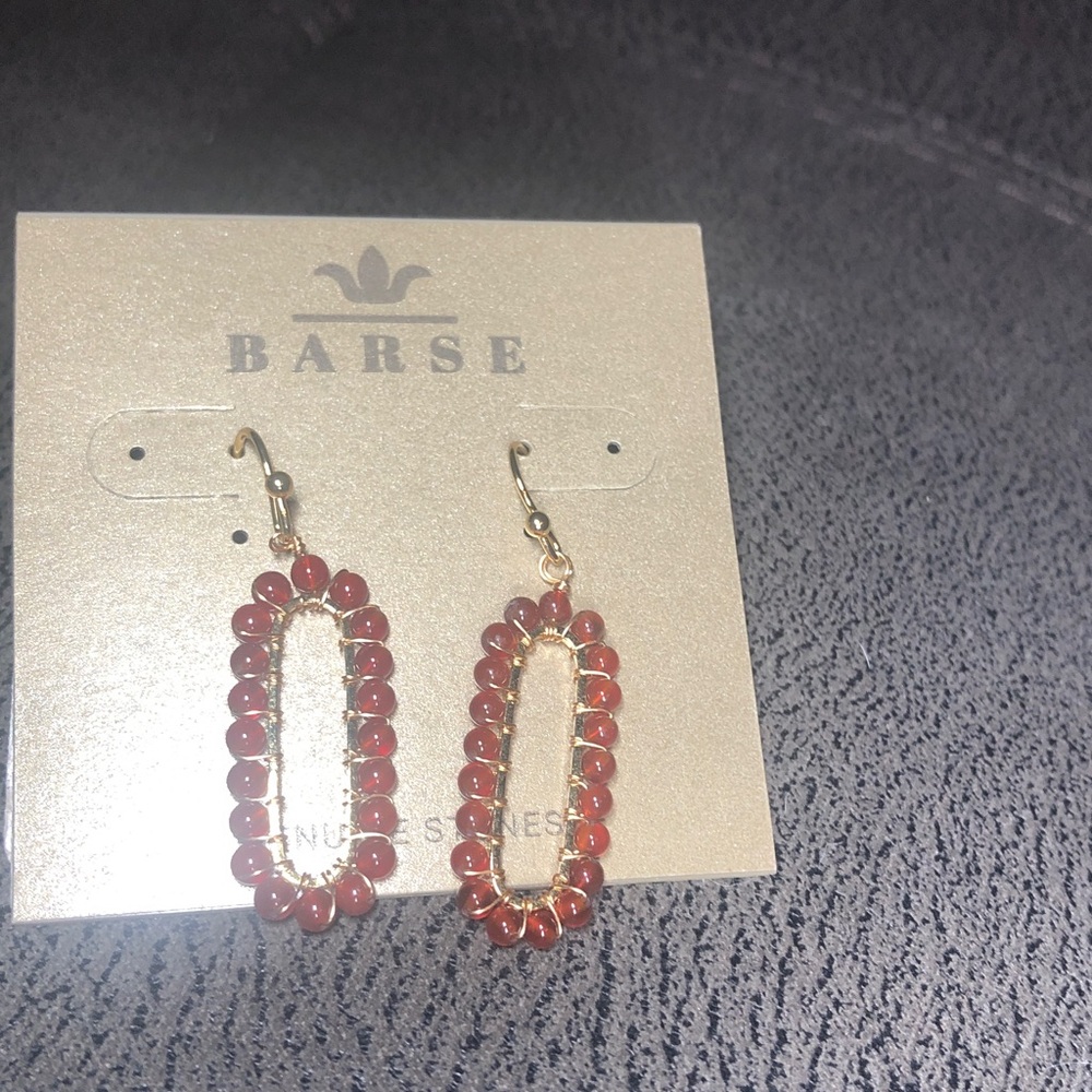 Studio Barse Red genuine stone dangle Earrings NEW